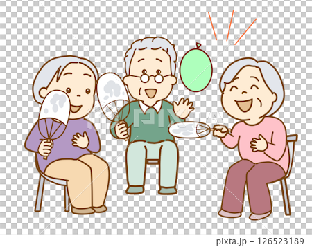 老人打氣排球保持健康 126523189