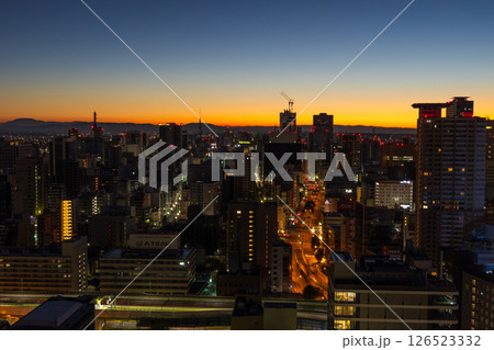 日本都市風景 夜明けの名古屋市 日本都市風景 夜明けの名古屋市 126523332