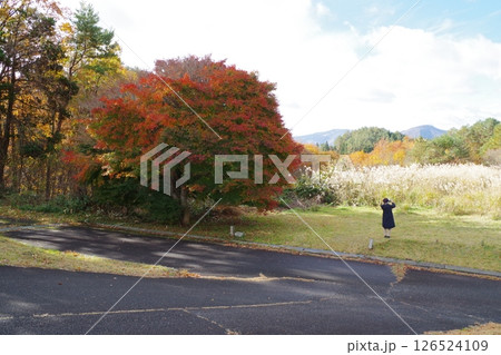 深入山麓の秋の景色 126524109