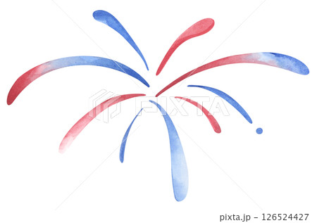 Watercolor independence day firework illustration 126524427