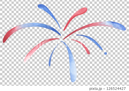 Watercolor independence day firework illustration 126524427