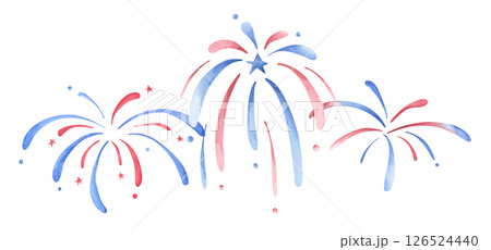 Watercolor independence day firework illustration Watercolor independence day firework illustration 126524440