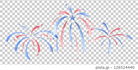 Watercolor independence day firework illustration Watercolor independence day firework illustration 126524440