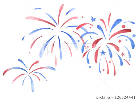 Watercolor independence day firework illustration Watercolor independence day firework illustration 126524441