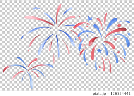 Watercolor independence day firework illustration Watercolor independence day firework illustration 126524441