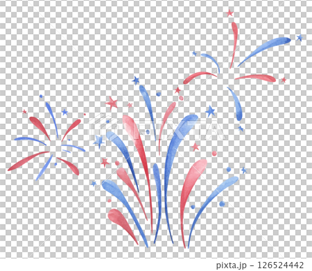 Watercolor independence day firework illustration 126524442