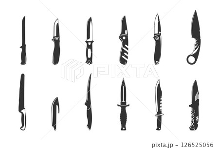 Knife silhouette, Knife vector, Knife logo, Knife clipart, Pocket knife vector, Pocket knife silhouette, Knife icon 126525056