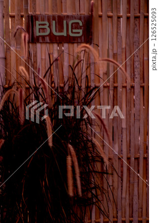 Texture of wall decorating the set of bamboo crescent part 126525093
