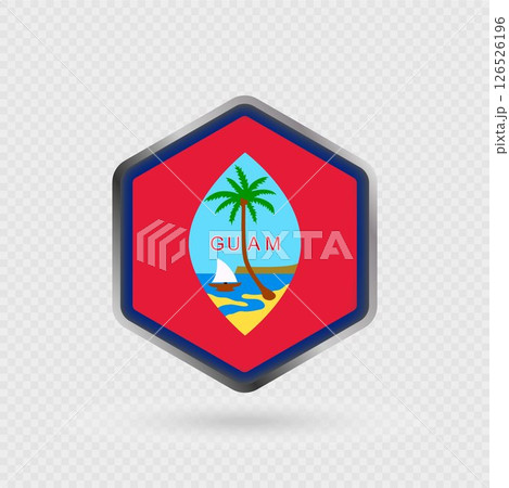 Guam Flag Icon in Hexagon Shape. 126526196