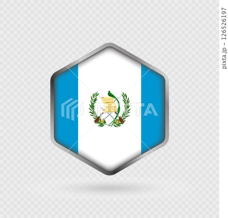 Guatemala Flag Icon in Hexagon Shape. Guatemala Flag Icon in Hexagon Shape. 126526197