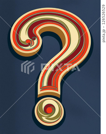 カラフルな模様のクエスチョンマーク カラフルな模様のクエスチョンマーク 126526529