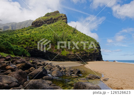 カウアイ島 ナパリ海岸 ハナカピアイ・ビーチ カウアイ島 ナパリ海岸 ハナカピアイ・ビーチ 126526623