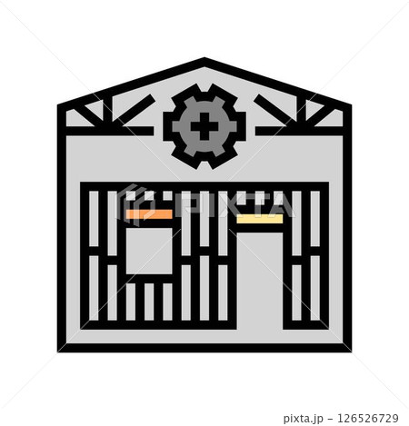 timber framing workshop wood frame color icon vector illustration 126526729