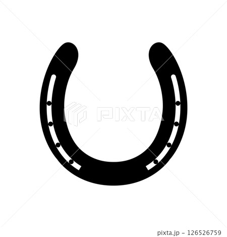 Horse Shoe Silhouette. Black and White Icon Design Elements on Isolated White Background 126526759