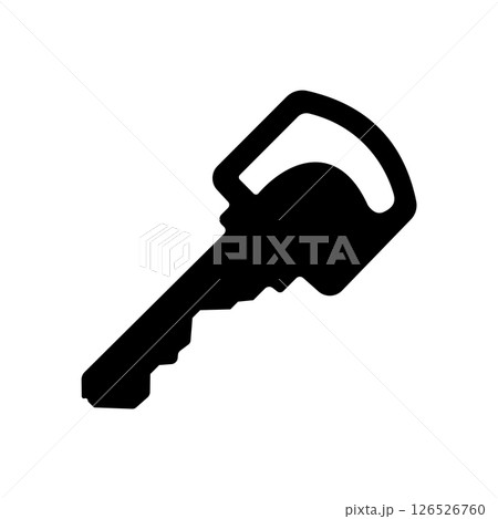 Key Silhouette. Black and White Icon Design Elements on Isolated White Background 126526760