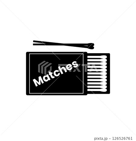 Matches Silhouette. Black and White Icon Design Elements on Isolated White Background 126526761