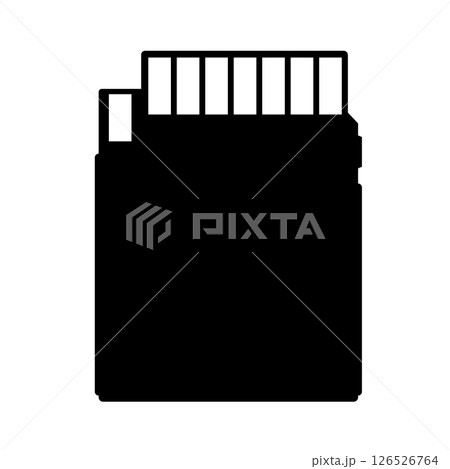 SD Card Silhouette. Black and White Icon Design Elements on Isolated White Background SD Card Silhouette. Black and White Icon Design Elements on Isolated White Background 126526764