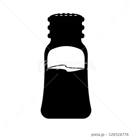 Salt and Pepper Shaker Silhouette. Black and White Icon Design Elements on Isolated White Background 126526776