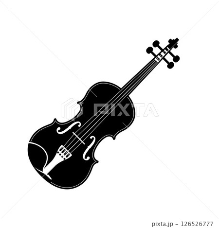 Violin Silhouette. Black and White Icon Design Elements on Isolated White Background 126526777