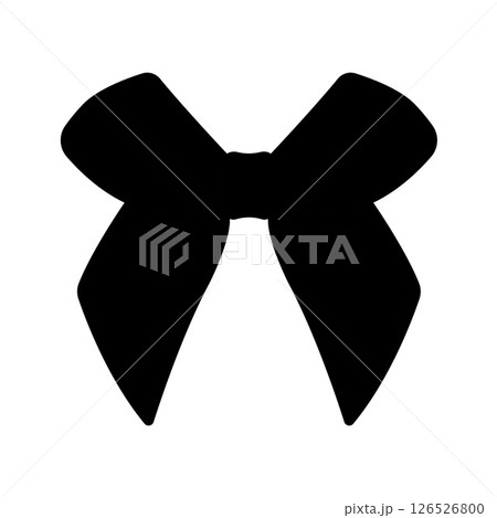 Ribbon Bow Silhouette. Black and White Icon Design Elements on Isolated White Background Ribbon Bow Silhouette. Black and White Icon Design Elements on Isolated White Background 126526800