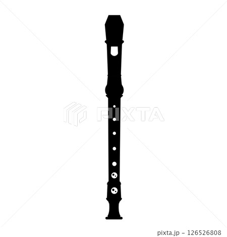 Recorder Silhouette. Black and White Icon Design Elements on Isolated White Background 126526808