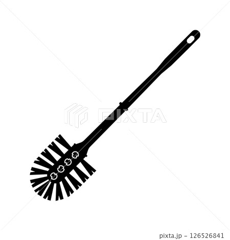 Toilet Brush Silhouette. Black and White Icon Design Elements on Isolated White Background Toilet Brush Silhouette. Black and White Icon Design Elements on Isolated White Background 126526841