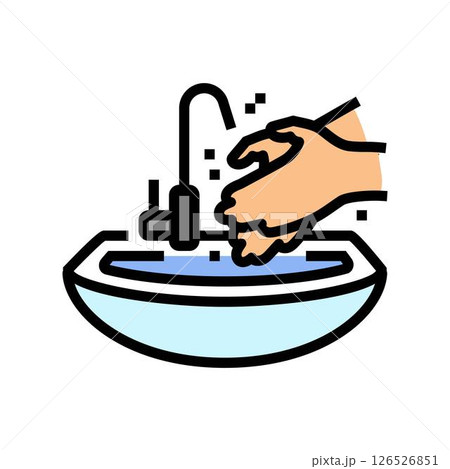 handwashing at sink color icon vector illustration 126526851