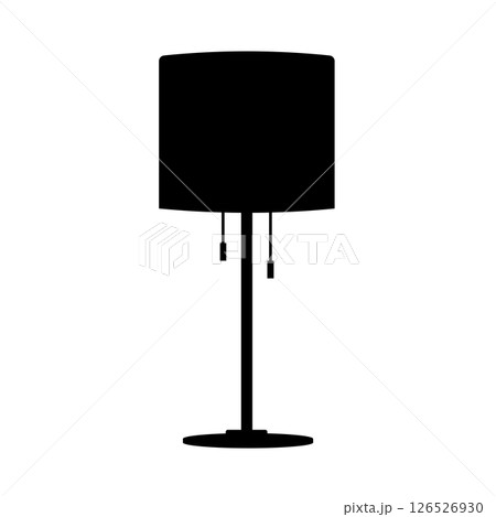 Table Lamp Silhouette. Black and White Icon Design Elements on Isolated White Background 126526930
