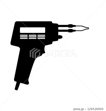 Soldering Gun Silhouette. Black and White Icon Design Elements on Isolated White Background 126526950