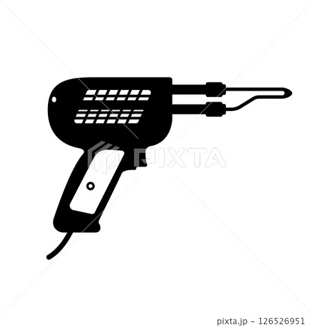 Soldering Gun Silhouette. Black and White Icon Design Elements on Isolated White Background Soldering Gun Silhouette. Black and White Icon Design Elements on Isolated White Background 126526951