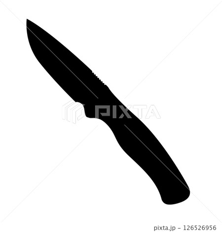 Survival Knife Silhouette. Black and White Icon Design Elements on Isolated White Background 126526956