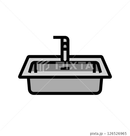 stainless steel sink color icon vector illustration stainless steel sink color icon vector illustration 126526965