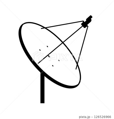 Parabolic Antenna Silhouette. Black and White Icon Design Elements on Isolated White Background Parabolic Antenna Silhouette. Black and White Icon Design Elements on Isolated White Background 126526966