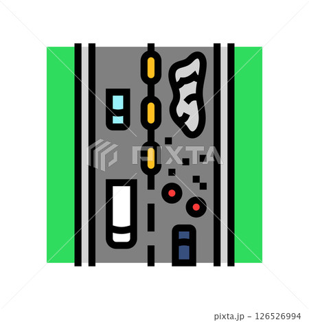 construction zone highway road color icon vector illustration 126526994