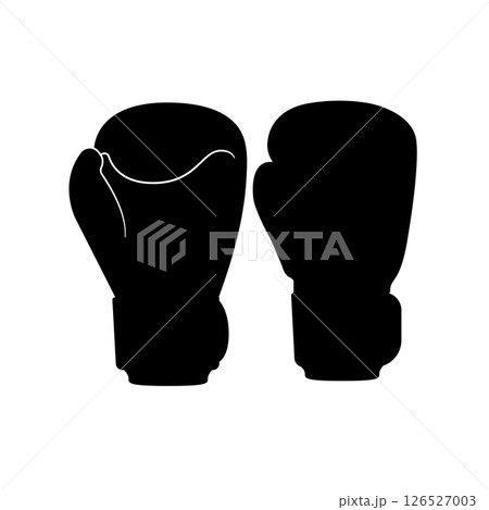 Boxing Gloves Silhouette. Black and White Icon Design Element on Isolated White Background Boxing Gloves Silhouette. Black and White Icon Design Element on Isolated White Background 126527003