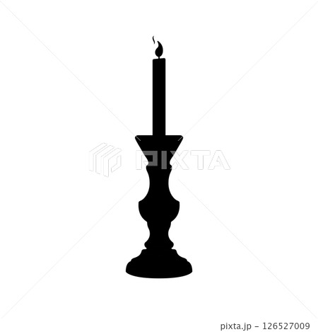 Candlestick Silhouette. Black and White Icon Design Elements on Isolated White Background Candlestick Silhouette. Black and White Icon Design Elements on Isolated White Background 126527009