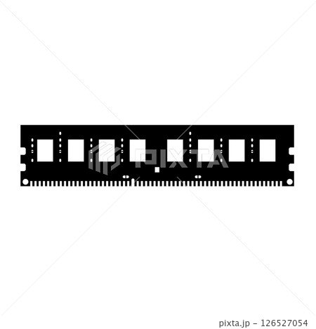 RAM Memory Silhouette. Black and White Icon Design Element on Isolated White Background 126527054