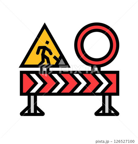 roadworks highway road color icon vector illustration 126527100