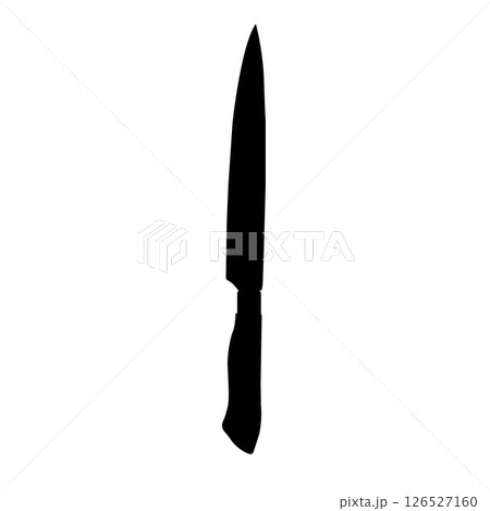 Kitchen Knife Black and White Icon Design Element on Isolated White Background Kitchen Knife Black and White Icon Design Element on Isolated White Background 126527160