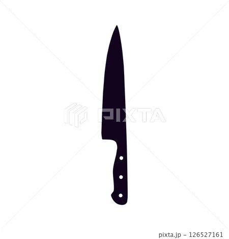 Kitchen Knife Black and White Icon Design Element on Isolated White Background Kitchen Knife Black and White Icon Design Element on Isolated White Background 126527161