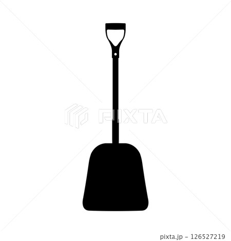 Shovel Silhouette. Black and White Icon Design Element on Isolated White Background Shovel Silhouette. Black and White Icon Design Element on Isolated White Background 126527219