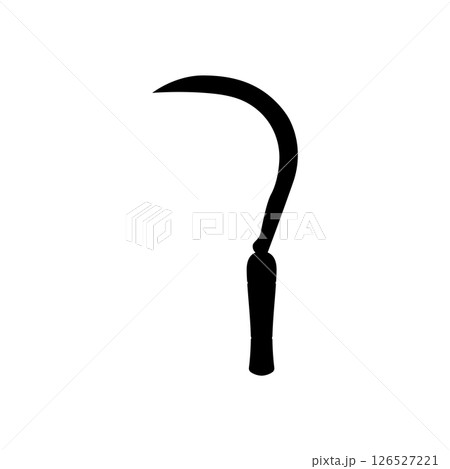 Sickle Silhouette. Black and White Icon Design Element on Isolated White Background 126527221