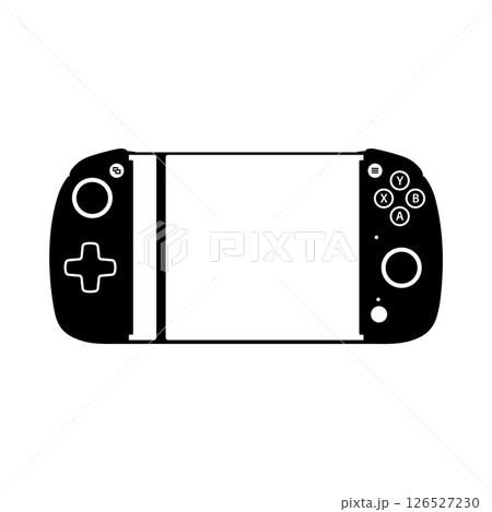 Smartphone Gamepad Black and White Icon Design Element on Isolated White Background Smartphone Gamepad Black and White Icon Design Element on Isolated White Background 126527230