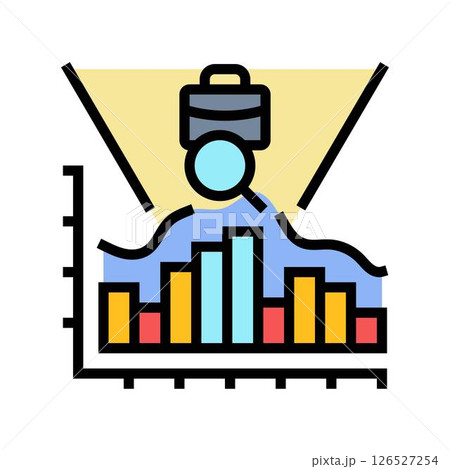job market trend forecasting head hunting color icon vector illustration 126527254