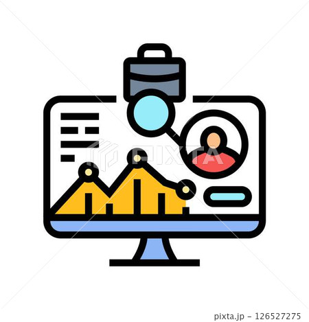 data driven recruitment analytics head hunting color icon vector illustration data driven recruitment analytics head hunting color icon vector illustration 126527275
