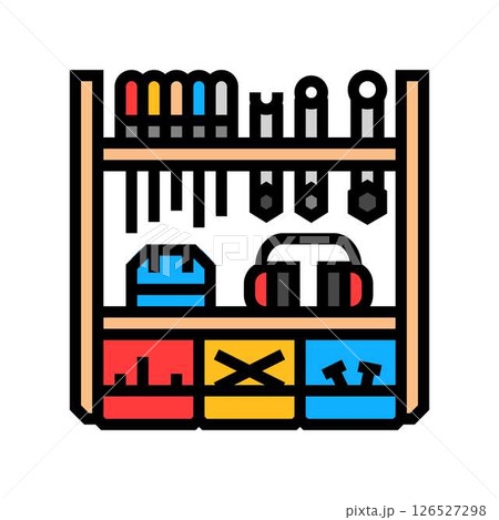 wall mounted tool rack color icon vector illustration wall mounted tool rack color icon vector illustration 126527298