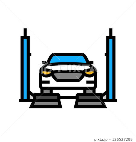 car lift repairs garage color icon vector illustration 126527299