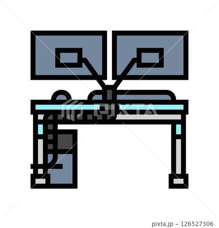 cable management system gaming rig color icon vector illustration cable management system gaming rig color icon vector illustration 126527306
