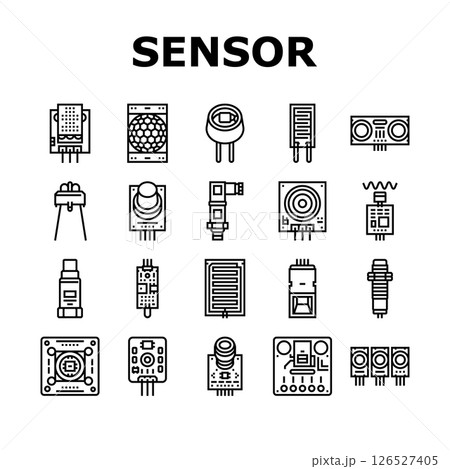 sensor module iot infrared icons set vector 126527405
