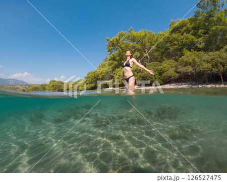 Sea summer landscape. Travel and Holiday concept. Sea summer landscape. Travel and Holiday concept. 126527475